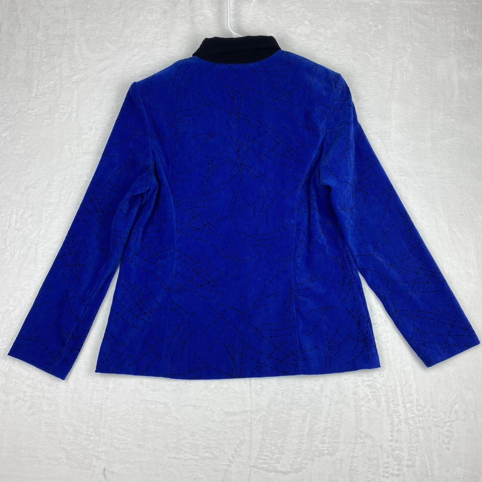 Chaqueta Notations Mujer Mediana Pequeña Azul Negra Ligera Cremallera Completa Informal Foto 4 de 4