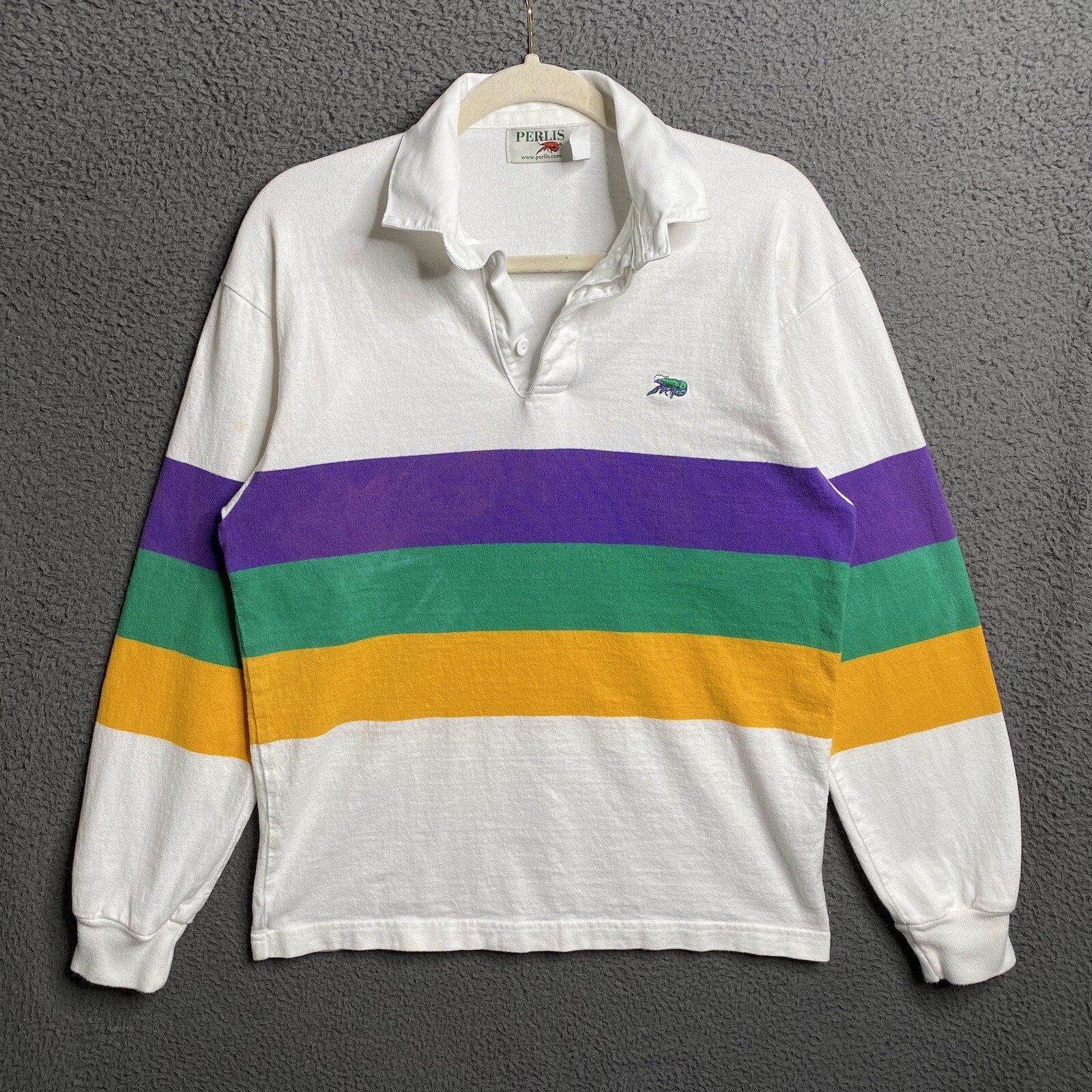 Perlis Mardi Gras Rugby Shirt Long Sleeve Stripe Men’s Extra Small USA Made XS eBay