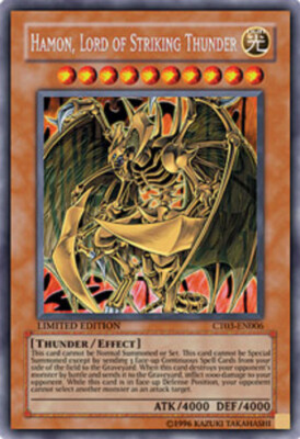 Moderately Played Hamon, Lord of Striking Thunder - CT03-EN006 - Secret Rare - L