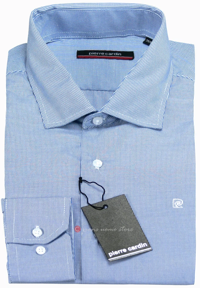 Camicia uomo fantasia righe quadri manica lunga Colletto PICCOLO Slim fit 39/46 - Immagine 2 di 4