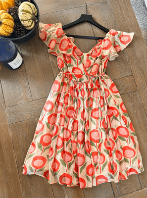 The Dolls House Fashion Floral Ruffle Sleeve Dress Size Small