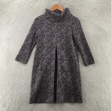 Tyler Boe Turtleneck Long Coat Womens Xs Purple Zebra Print Long Sleeve Casual