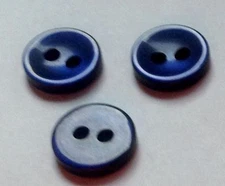 NEW PKG 0F 25 BUTTONS 3/8 INCH PEARL NAVY BLUE