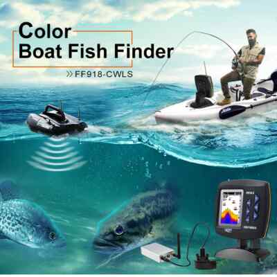 Bait Boat Con Fish Finder - Telecomando, Display LCD 3.5", Portata 300 M, Base Grande Per Esche - Foto 9