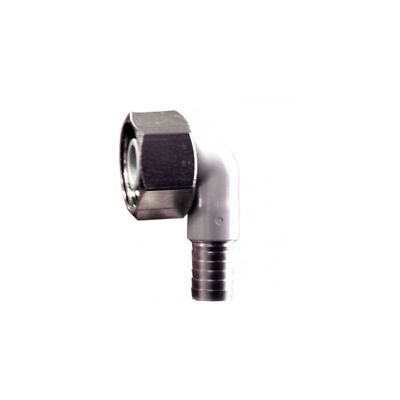 Winkelverschraubung CNS 90° für Bierschlauch 5/8 Zoll, NW 10mm