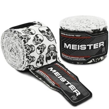 DEATH SKULLS 180" ELASTIC HAND WRAPS Meister MMA Cotton Boxing Wraps Mexican NEW