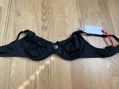 Laura Biagiotti BH 70 C Schwarz mit Strasslogo - Neu