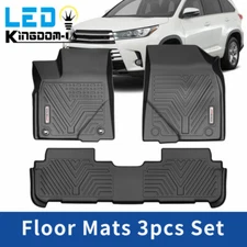 Car Floor Mats for 2014-2019 Toyota Highlander Front + Rear All Weather 3D Liner