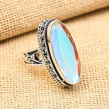 Mystic Topaz Gemstone Handmade 925 Sterling Silver Ring Jewelry