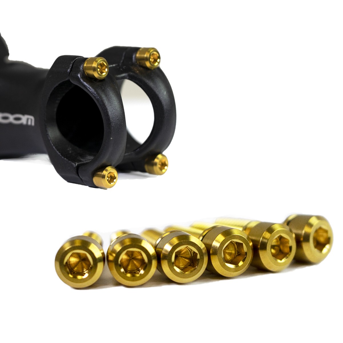6Pcs Bike Stem Bolt Titanium Alloy Hex Tapered with Washers M5x18m