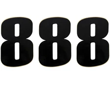 Moose Racing 3-pk Adhesive 6" Race Numbers Black #8 (80118)