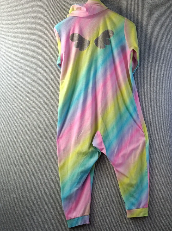 Pijama Justice One Piece para mujer 18 arco iris con capucha alas de unicornio bolsillo frontal Foto 3 de 4