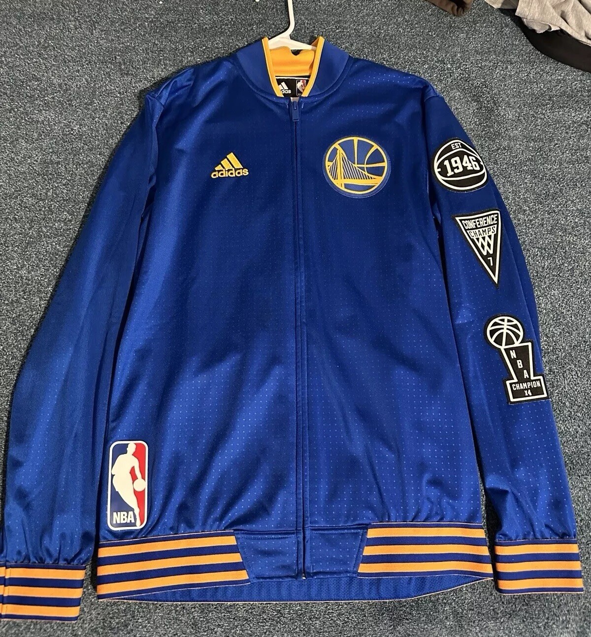 Golden State Warriors Adidas Jacket Warmup On-Court 15/16 NBA Blue Men M