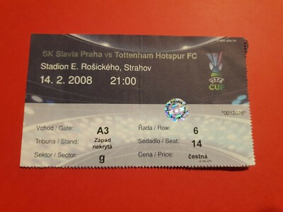 Used Ticket UEFA Cup CL  2007/08 Slavia Praha Prag vs Tottenham Hotspur