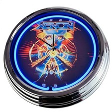 N-0518 orologio da parete "Flipper Xenon Bally 1980" orologio al neon soggiorno orologio decorazione game room