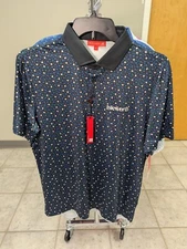 NWT MEN'S REDVANLY CAMERON POLO, SIZE: L, COLOR: TUXEDO (M13)