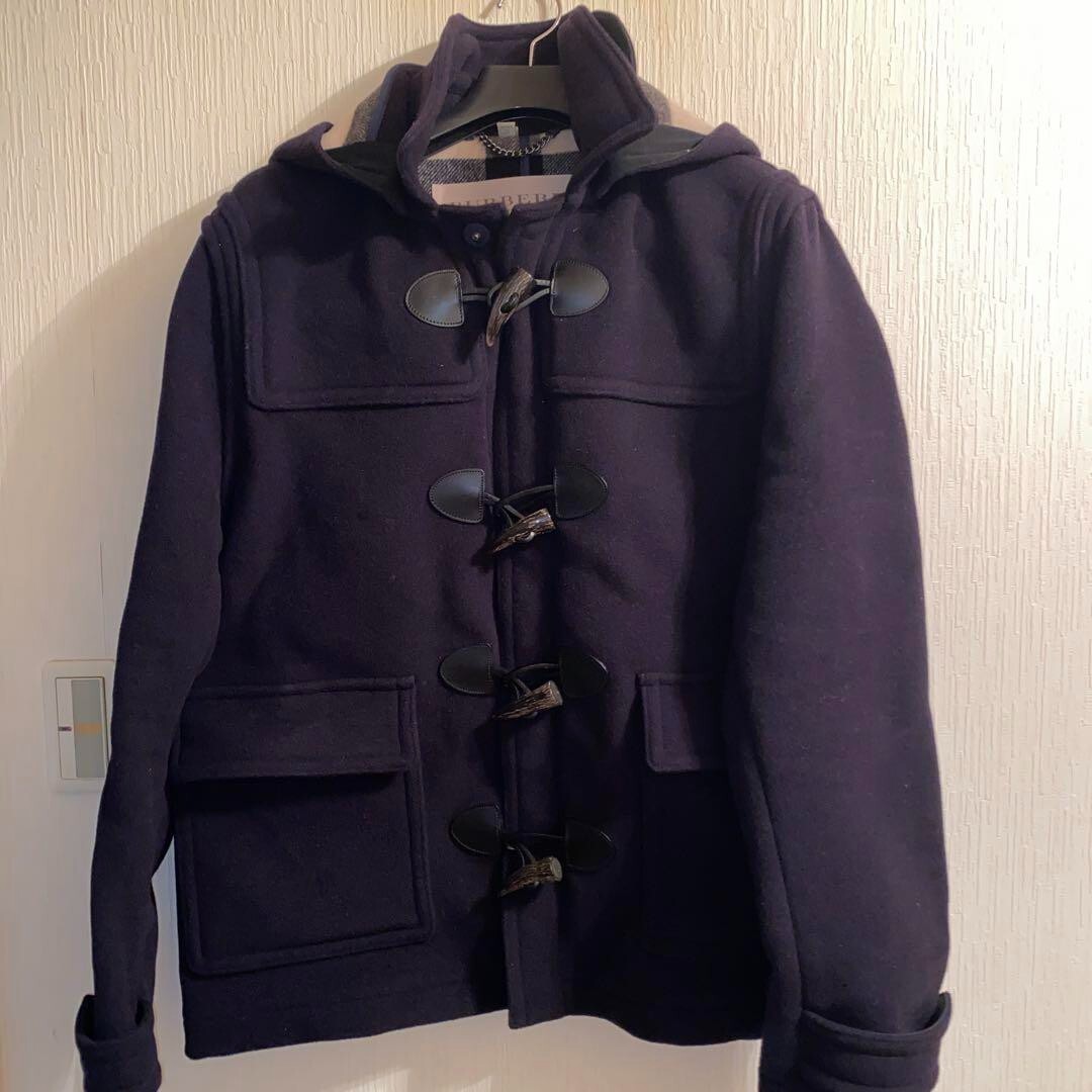 BURBERRY BRIT ダッフルコート ウール　ノバチェック　ブラック　40 BURBERRY BRIT ダッフルコート ウール ノバチェック ブラック 40
