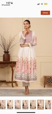 White Floral Anarkali