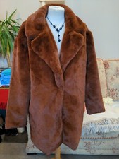 Beautiful Soft Terracotta Oversized Faux Fur Coat Primark Size M Bnwt