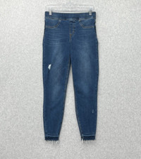 Spanx Womens Jeans Blue Small Stretch Denim Legging Distressed Frayed Hems