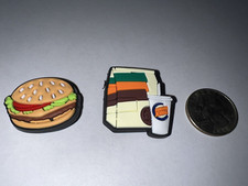 Shoe Charms Crocs Clog Charm - Burger King Themed - Lot of 2
