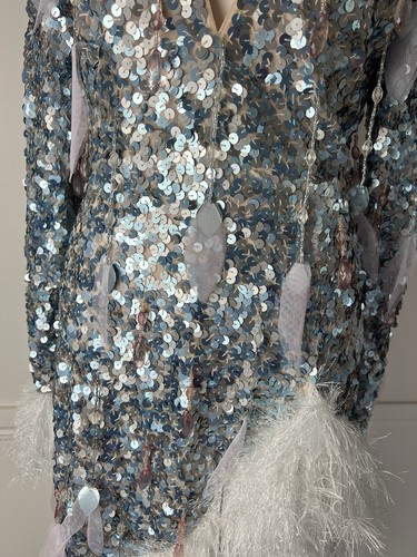 ASOS Luxe Sequin & Feather Dress Size 10 BNWT - Picture 6 of 6