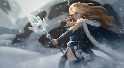 Anime dota 2 crystal maiden magic dao le trong pc gaming Play Gaming Mat Desk