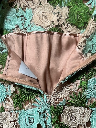 HD in Paris Anthropologie Lace Garden Floral Dress Cocktail Wedding Size 6P - Picture 9 of 18