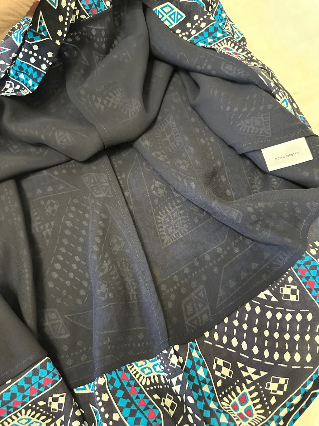 Abito Tory Burch Camilla Dasha in seta con stampa blu e nera taglia 4