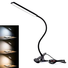 LED Clip-On Lamp USB Desk Bedside Table Reading Book Lamp LED Dimmable Light 