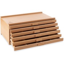 Caja de almacenamiento de madera para pasteles, 6 cajones