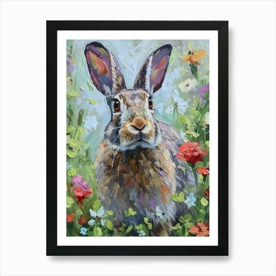 Rheinländer Hase Gemälde 3 Kunst P gerahmt Wandbild Poster Leinwanddruck Bild