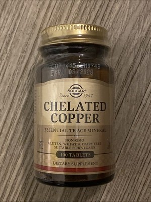 Chelated Copper, 100 Tablets (2.5 mg per Tablet) Exp 3/2028