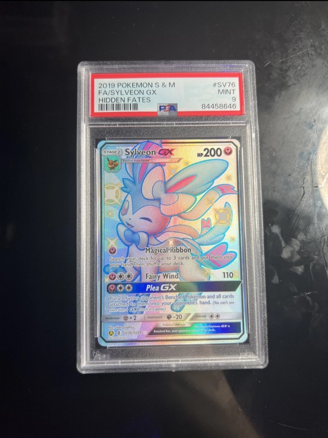 PSA 9 Sylveon GX SV76/SV94 Hidden Fates Shiny Vault Rare