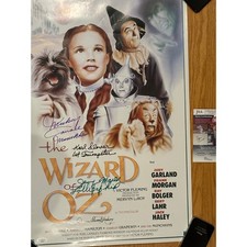Wizard of Oz Movie Poster - Autographed by 4 Original Cast Members.