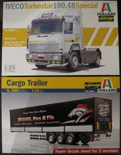 Iveco Turbostar 190.48 Special + Cargo Trailer di Italeri in scala 1:24 *NUOVO*