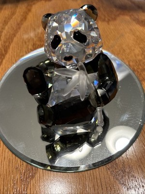 Swarovski Crystal Panda Figurine Retired Endangered Wildlife