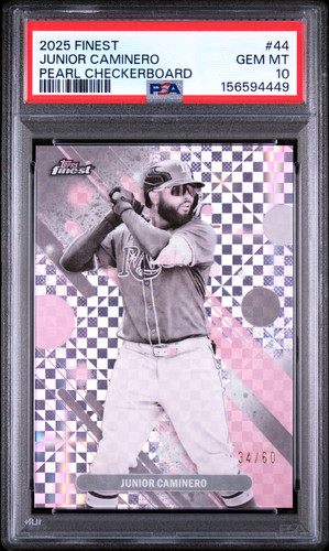 2025 Topps Finest Junior Caminero Pearl Checkerboard /60 #44 PSA 10