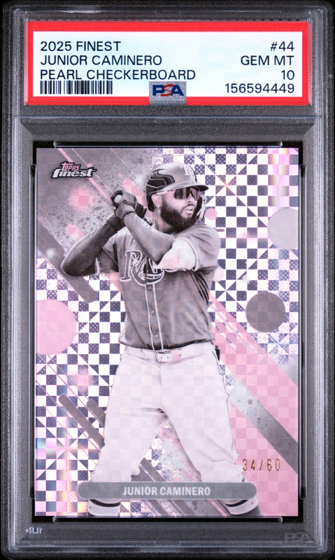 2025 Topps Finest Junior Caminero Pearl Checkerboard /60 #44 PSA 10