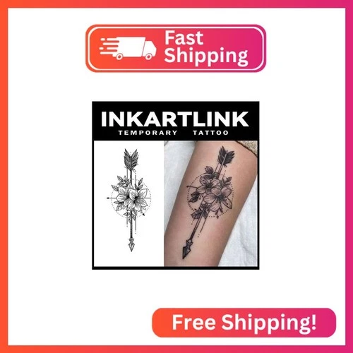 INKARTLINK Tattoo Tech, 2 Sheets Large Semi Permanent Tattoo, Adult Art Design T - product listing photo