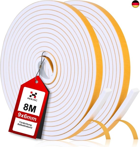 8M Dichtungsband TüRdichtung Selbstklebend, 9Mm(B) X 6Mm(D) Schaumstoffband-image