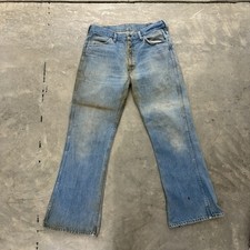 Vintage Sears Jeans Joint Flared Men 34x31 Zip Denim Cotton 70s Scovill
