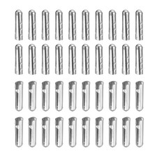 4.5x20mm Metal Shoelace Tips - 40Pack - Good for Sneakers - White