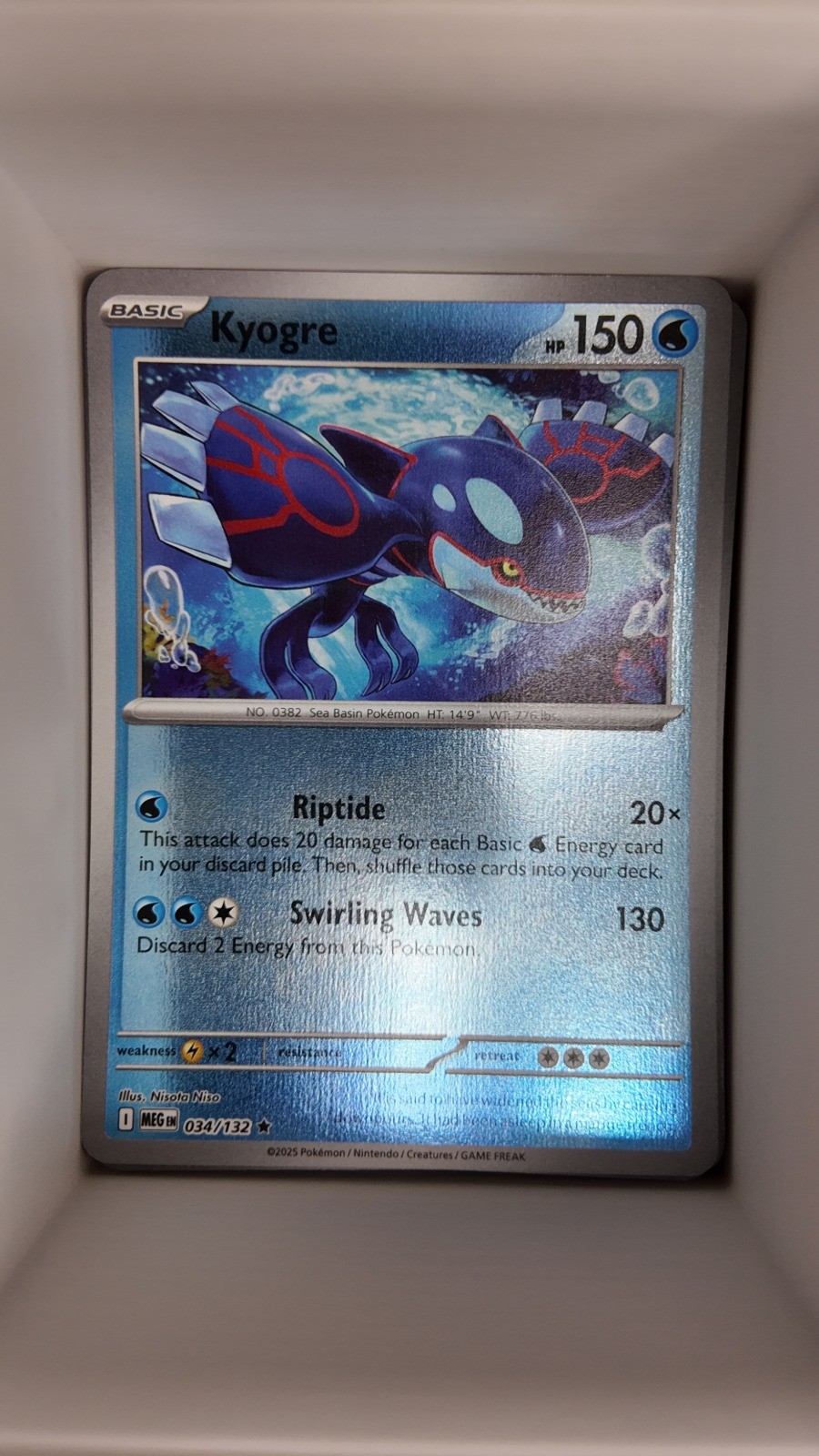 Kyogre 034/132 Reverse Holo POKEMON ME01: Mega Evolution ENG LP