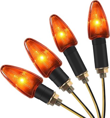 Justech 4x Blinker Motorrad Blinkerlicht Microblinker Miniblinker Motorradlicht