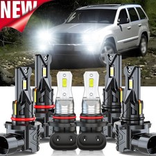 For Jeep Grand Cherokee 1999-2005 6x Led Headlight Bulbs Hilow Beam Fog Lights