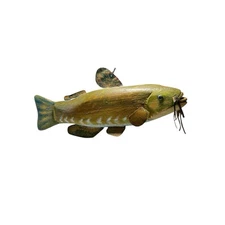 Vintage Ice Fish Spearing Decoy Folk Art Carving Lake Erie Driftwood Handpainted