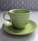 Fiestaware Homer Laughlin Chartreuse cup and saucer 2 piece set