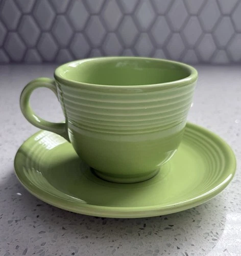 Fiestaware Homer Laughlin Chartreuse cup and saucer 2 piece set