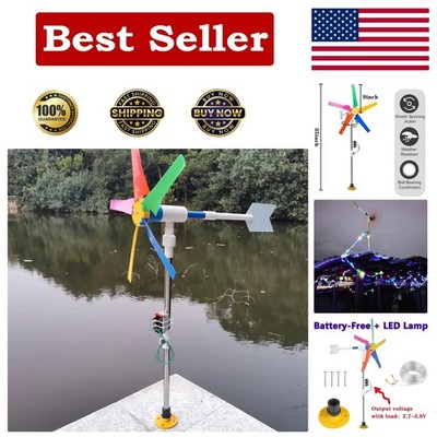 DIY Wind Turbine Generator Kit with Colorful Tape Lights for Garden Decor